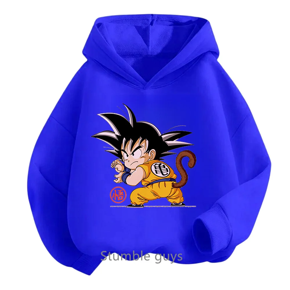 Anime Dragon-ball felpa con cappuccio abbigliamento per bambini ragazzi primavera autunno abbigliamento per ragazze Cartoon Saiyan felpa Suit Teen