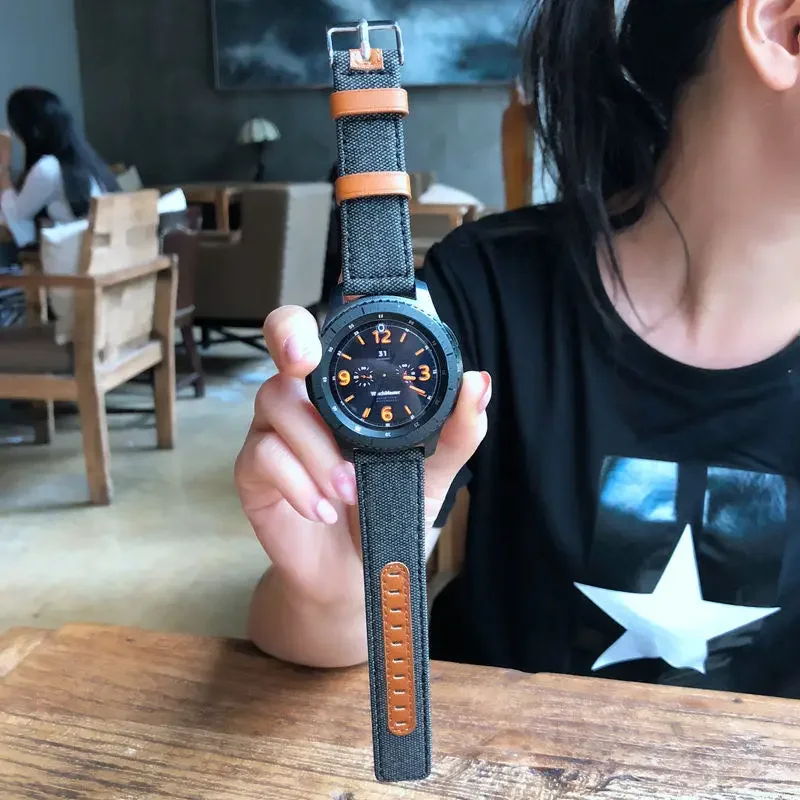 20mm 22mm Leather Watch Strap for Samsung Watch 6 5 4 Huawei Watch 3/4/GT3 Bracelet Wristband for Amazfit GTR3/3 Pro/GTS Correa