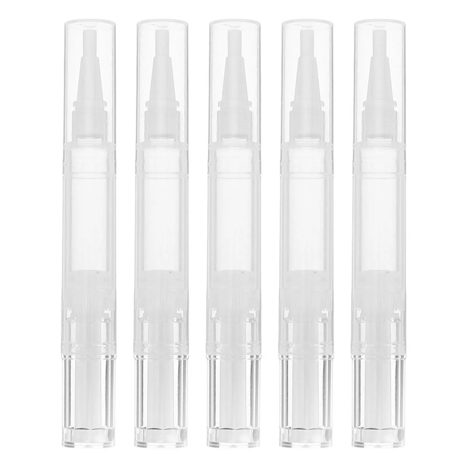 5Pcs Nail Polish Pen Transparent Versatile Twist Refillable Makeup Brush Nail Cuticle Oil Serum Container Beauty Tool