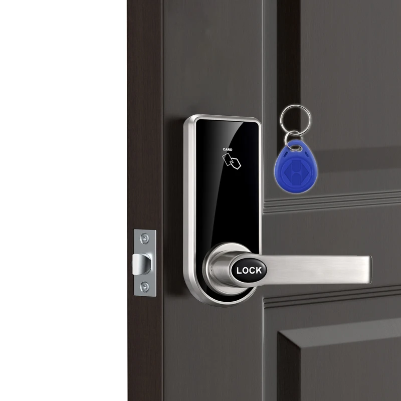 Wooden door electric hotel door lock with single latch