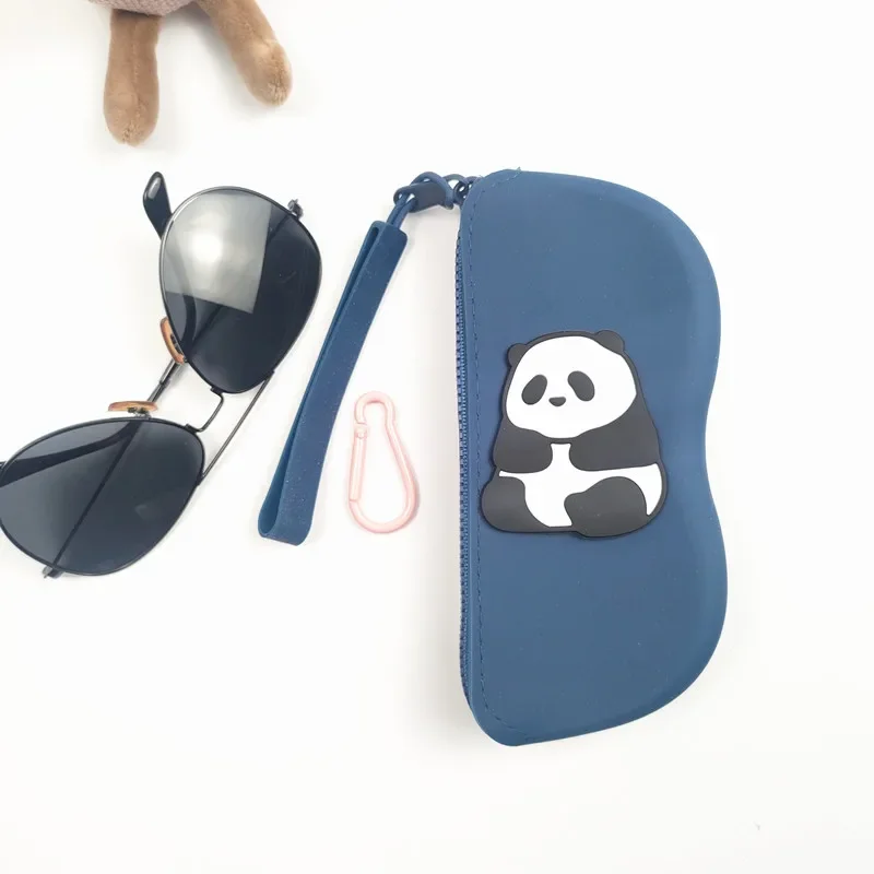 

Panda Silicone Zipper Glasses Bag Storage Waterproof Bag Cosmetic Coin Bag Case Women Girls Candy Color Dustproof Glasses Box B2