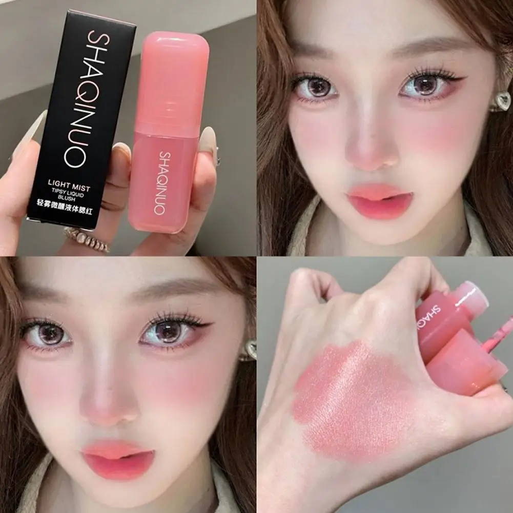 Peach Pink Liquid Blush Moisturizing Long Lasting Face Blush Makeup Smooth Brightening Natural Facial Contour Cosmetics