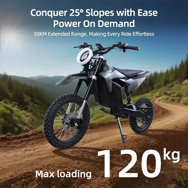 

Электрический питбайк Dirk Bike EM10 для детей и подростков, 30 миль/ч, 2000 Вт, литиевая батарея