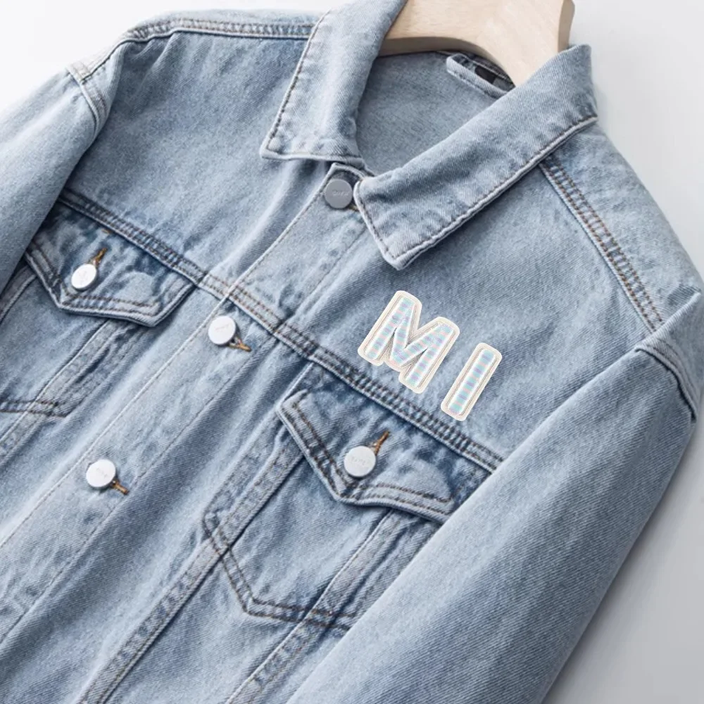 Embroidered English Letter Patches for Clothing - usage example