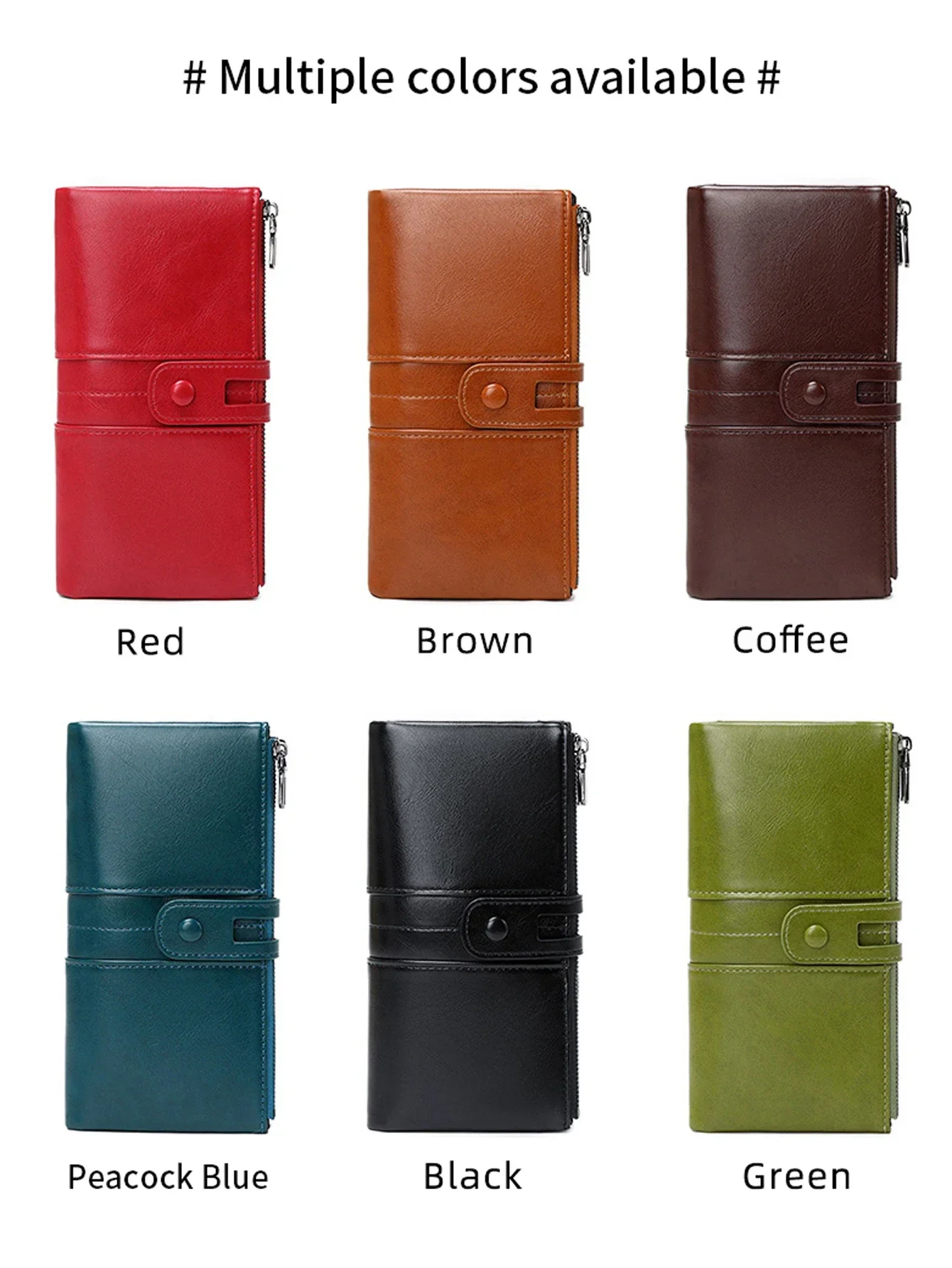 Fashion Women Wallet Vintage Folding Strap Double Zipper Pocket Short Card Holder High Quality LuxuryPortable Clutch Card Holder