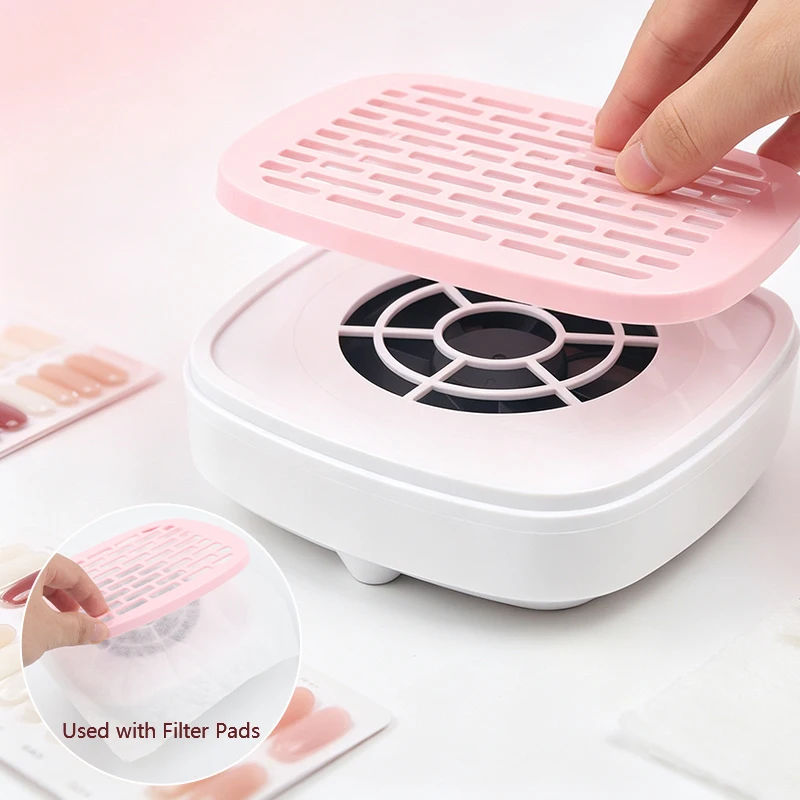 Nail Art Dust Collector Usb Rechargeable Low Noise Strong Suction Manicure Dust Extractor Fan With Replaceable Filter Nail Salon