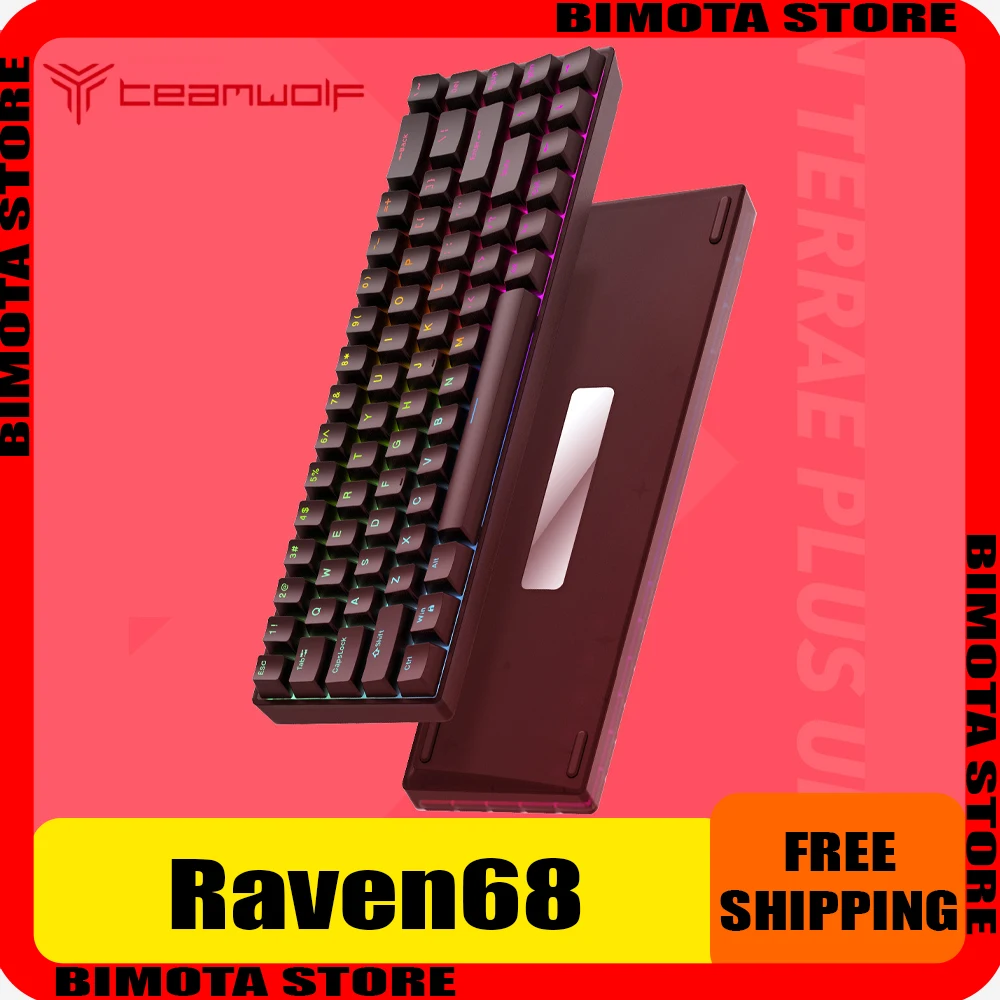 teclado mecanico interruptor magnetico gatilho rapido gaming valorant gamer acessorios para pc em stock teamwolf raven68 8k 01