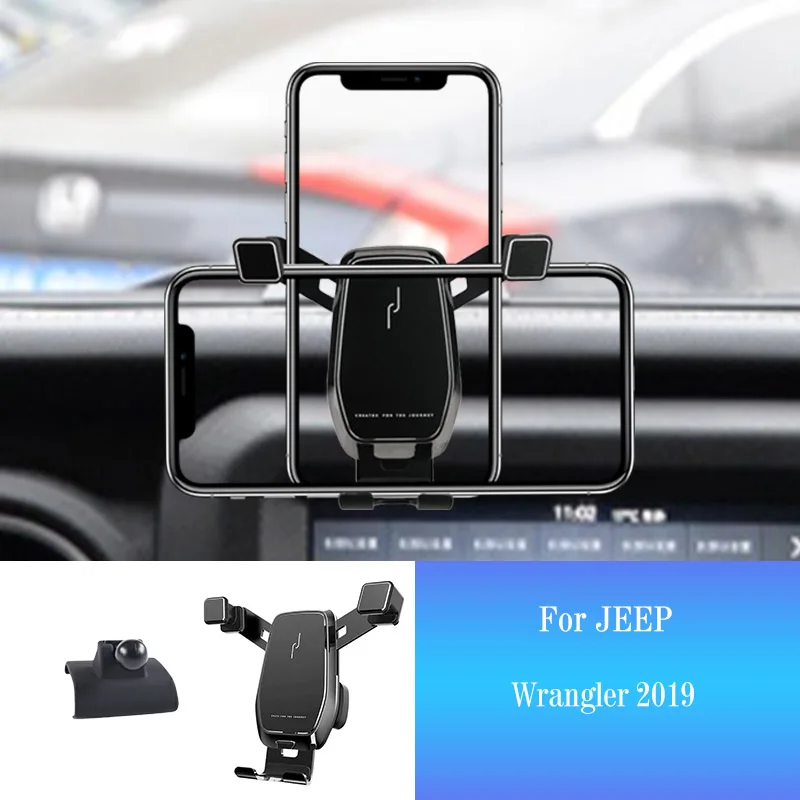 

Автомобильный держатель для мобильного телефона для Jeep Wrangler 2018-2020, крепление для смартфона, автомобильный Стайлинг, кронштейн, GPS-подставка, вращающаяся опора, аксессуары