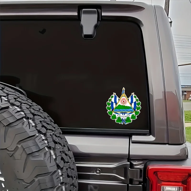 ملصق الأسلحة السلفادوري للسيارة ، سيارة العلم ، ملصق الفينيل ، ملصق الوفير