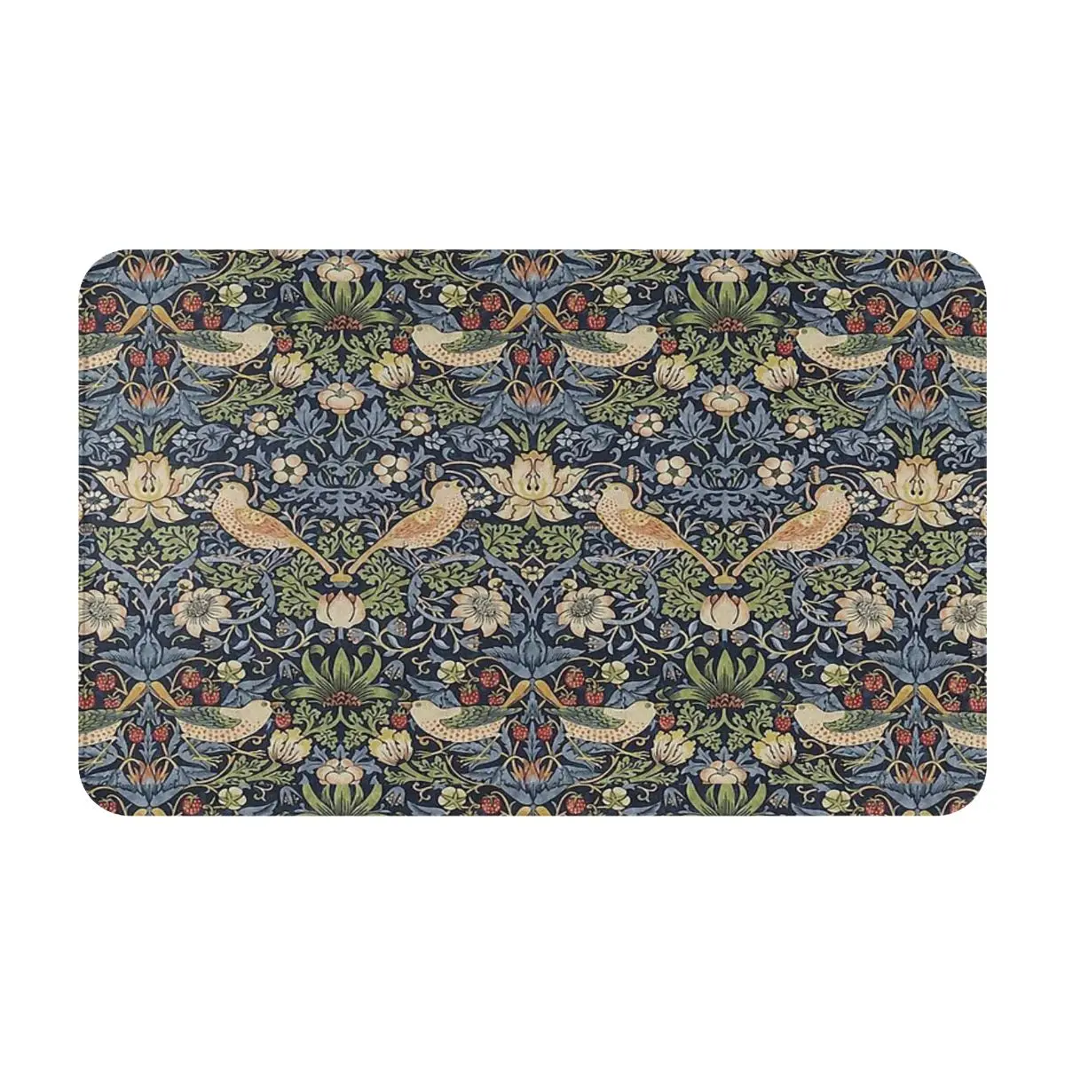 William Morris Strawberry Thief 1 Bath Mat Carpet Door Mat 50x80cm Vinylic Carpet Vinylic Carpet Area Rug