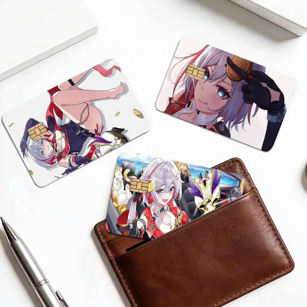 Topaz Animated Game Honkai Star Rail Card Sticker 4Pcs Credit Card Skin Anti Scratch Bank Debit Card Decal