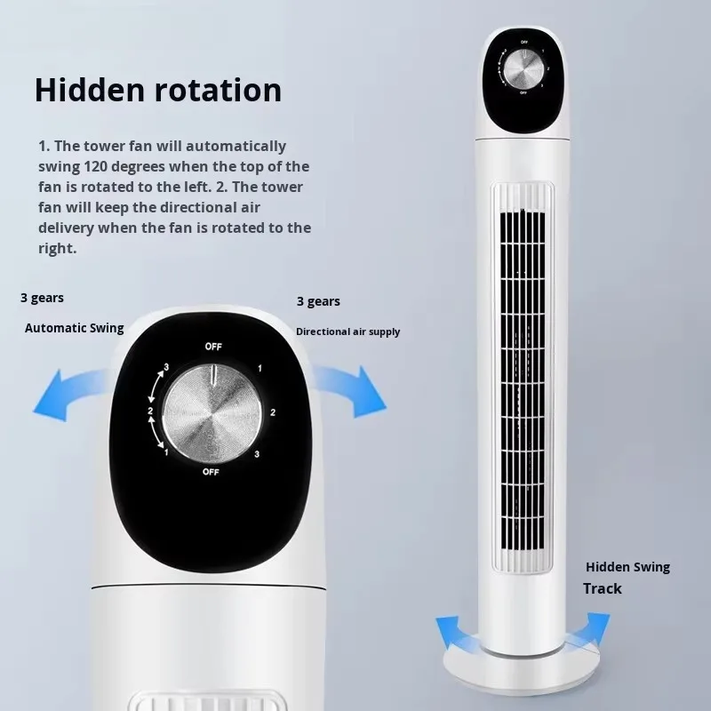 Vertical Swing Bladeless Tower Fan Ultra Silent Updated Version Household Cooling Appliance