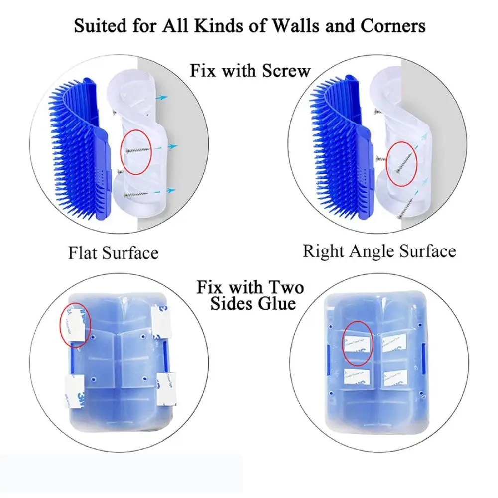 Pet cat dog Self Groomer 1 Pack Grooming Tool Hair Removal Brush Comb for Dogs Cats Wall Corner Grooming Massage Comb Toy