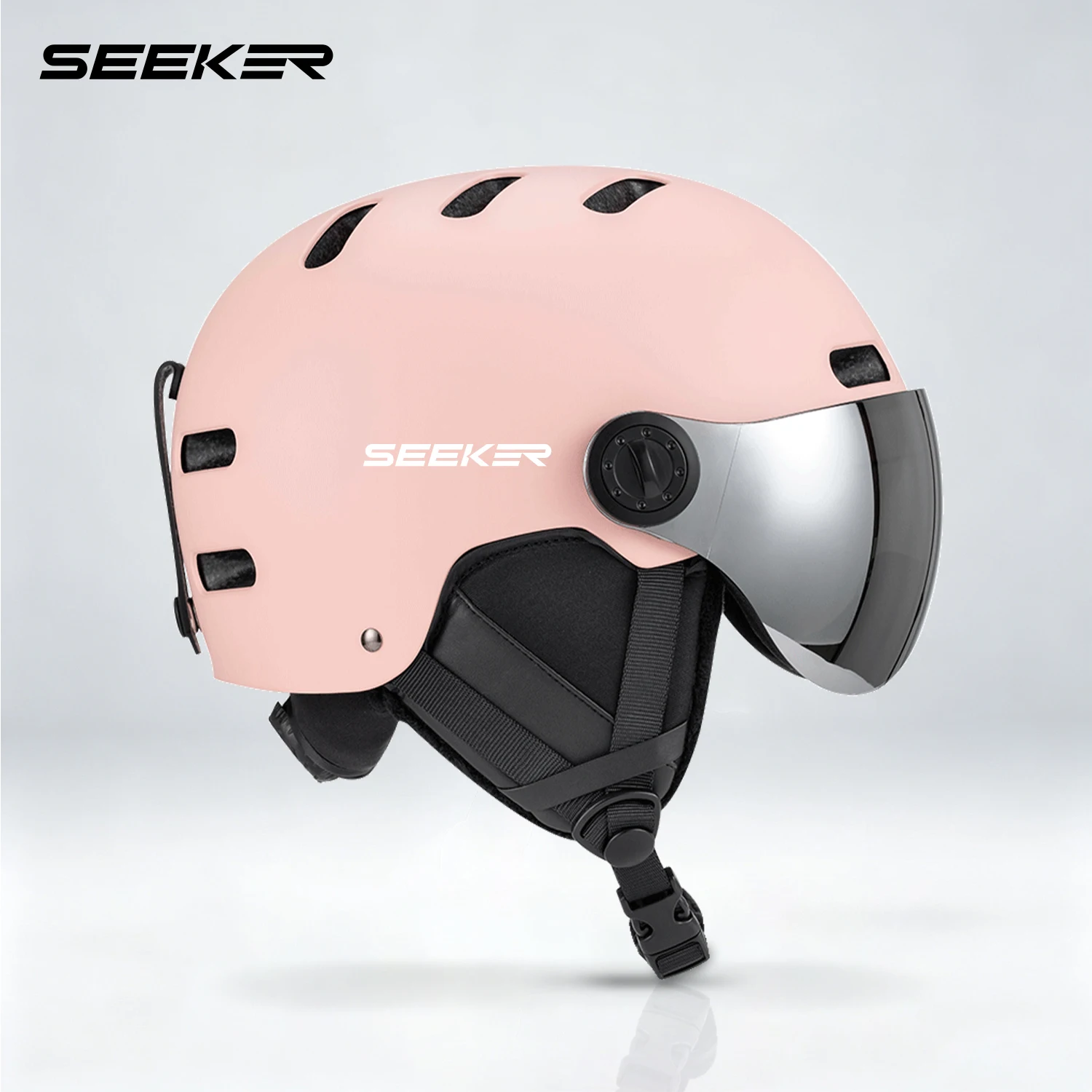 SEEKER Ski Helmet Adjustable Head Circumference Warm Ear Protection SingleBoard DoubleBoard Ski Skating Sports Protective Helmet