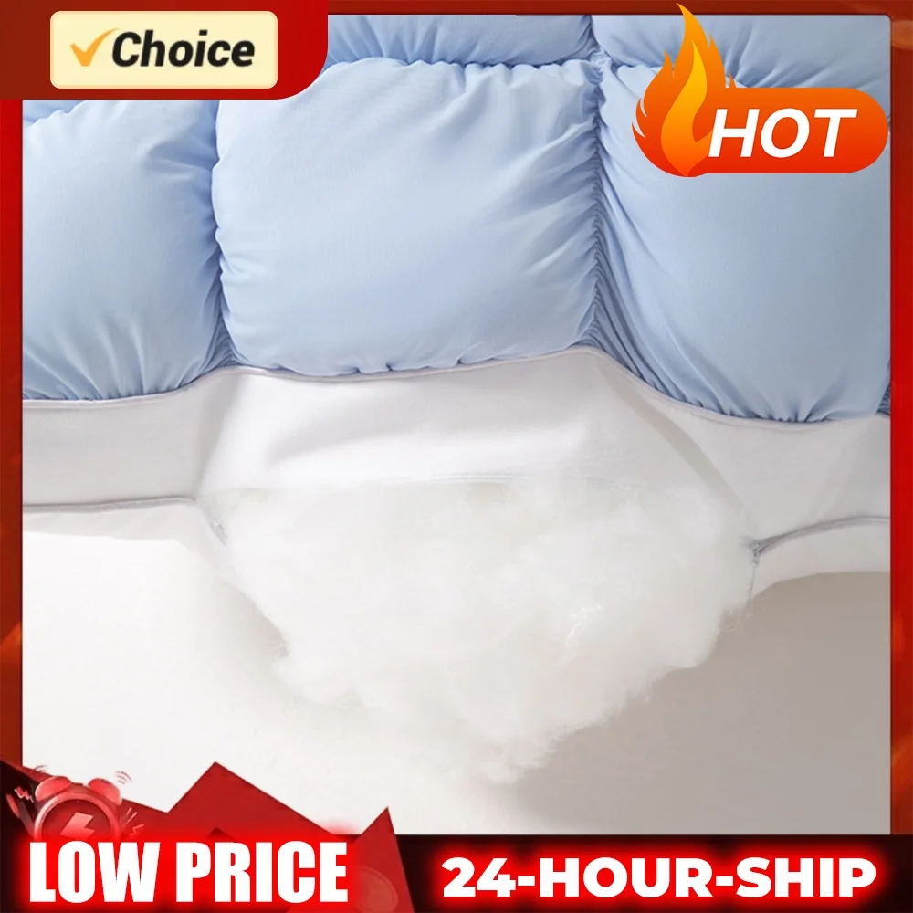 Quilted Dome Cloud Bread Puff Pillow Fluffy Down Alternative Fill Nylon Shell Hotel Style Soft Sleeping Pillow