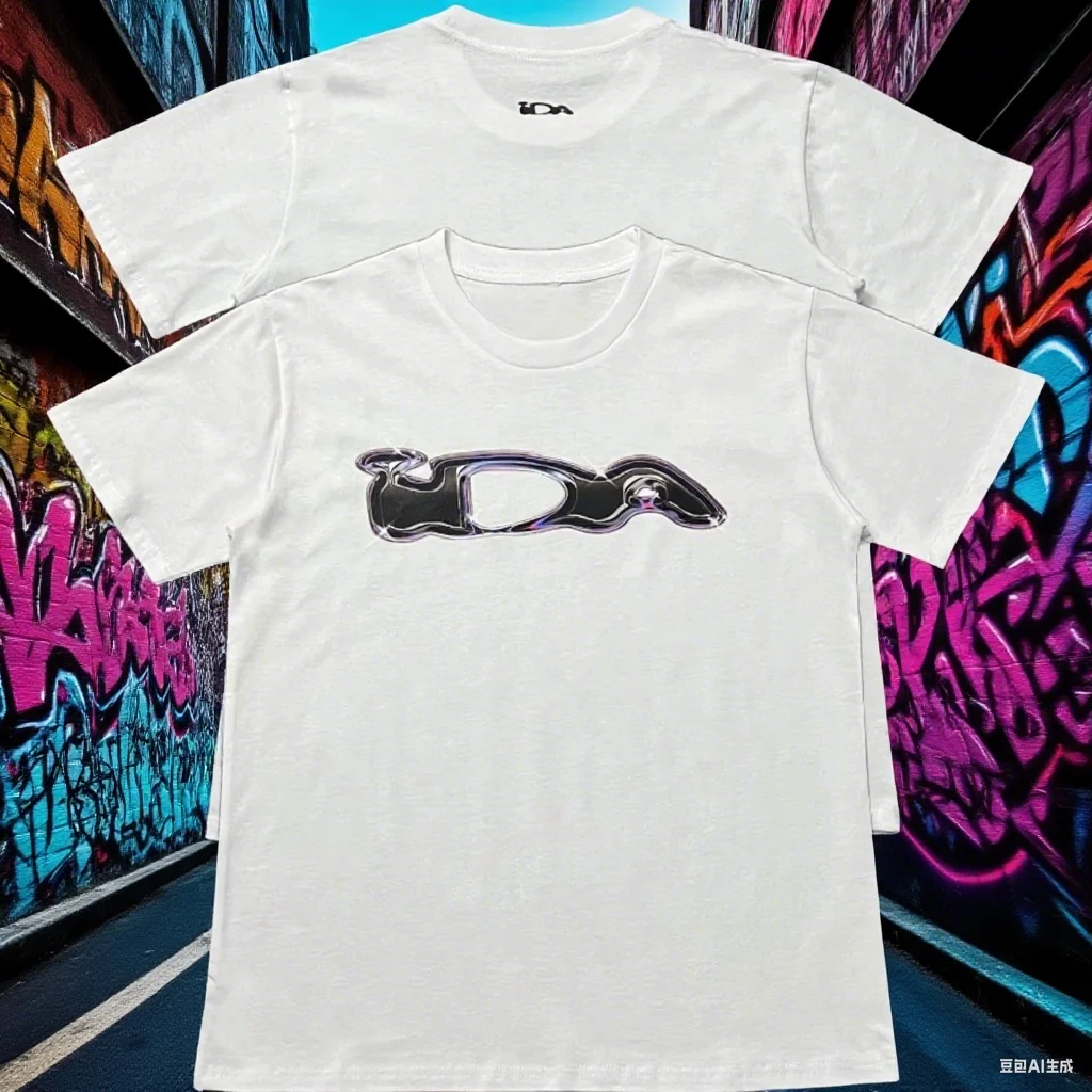 

2025 Summer High Edition American Street Men's Women's Short Sleeve Printed Cotton T-Shirt West Coast Hip Hop Trend T-Shirt