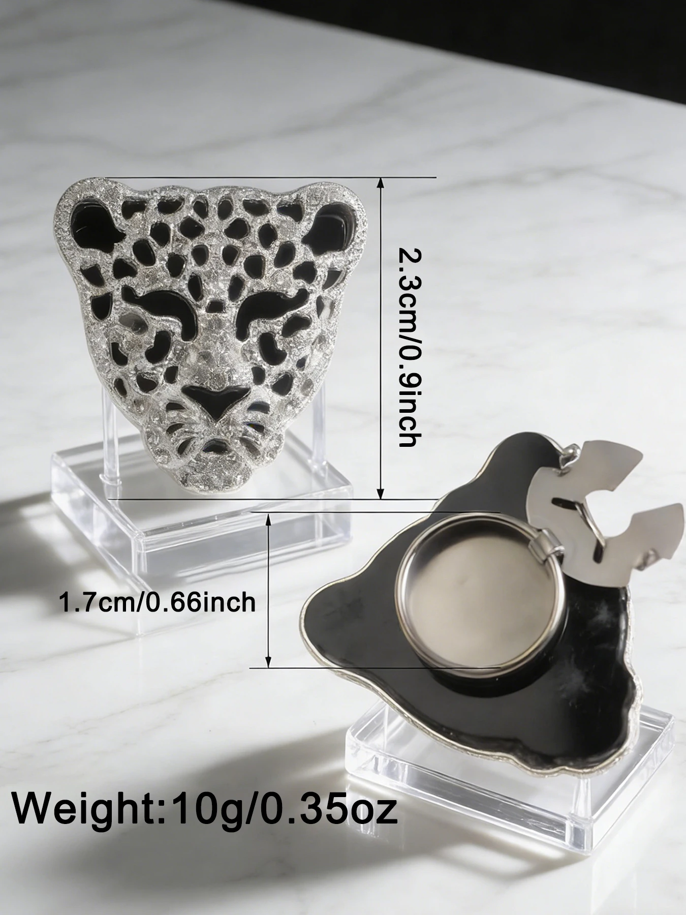 European and American exaggerated diamond-set leopard-head water droplet sequin shirt cuff button cover with flower collar butto
