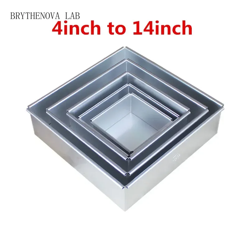 Square Cake Pan with Removable Bottom Anodized Aluminum Wedding Birthday Baking Tin Cake Cheesecake Pan Chiffon Mold Stencil