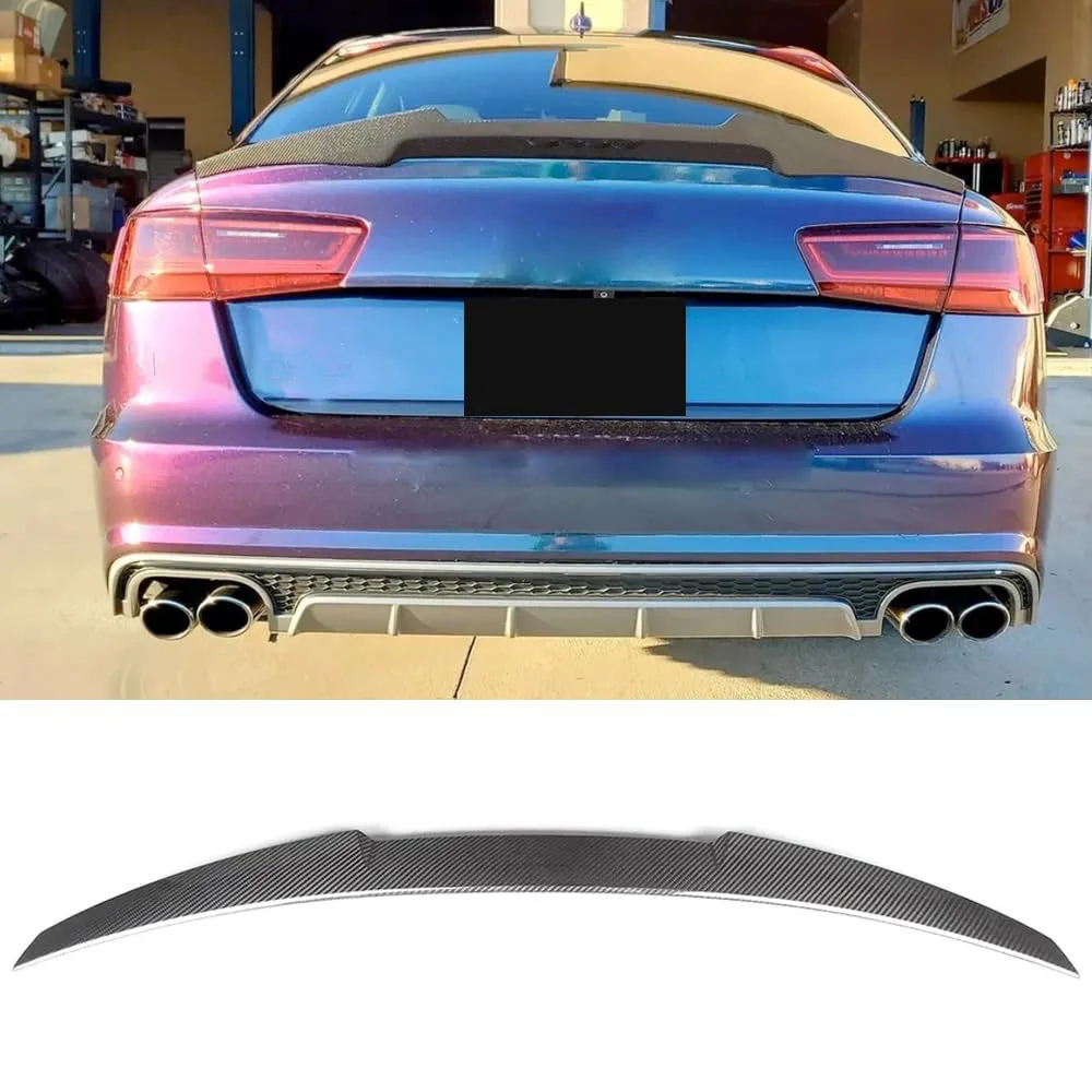 Hot Car A6 Sline S6 C7 Carbon Fiber Rear Trunk Duckbill Spoiler Wing For Audi A6 C7 C7.5 Sedan S6 2012-2018 Rear Bumper Spoiler