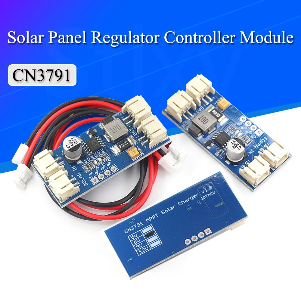 1\\5PCS 1Cell Lithium Battery Charging 3.7V 4.2V CN3791 MPPT Solar Panel Regulator Controller Module 5V 6V 9V 12V