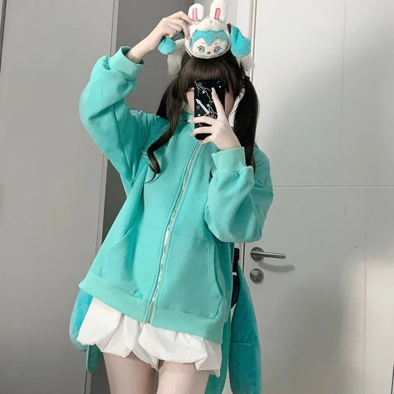 Hatsune Miku Coat Animation Peripheral Cute Cartoon Jacket Japanese Kawaii Sweet Loose Sweater Cardigan Casual and Versatile