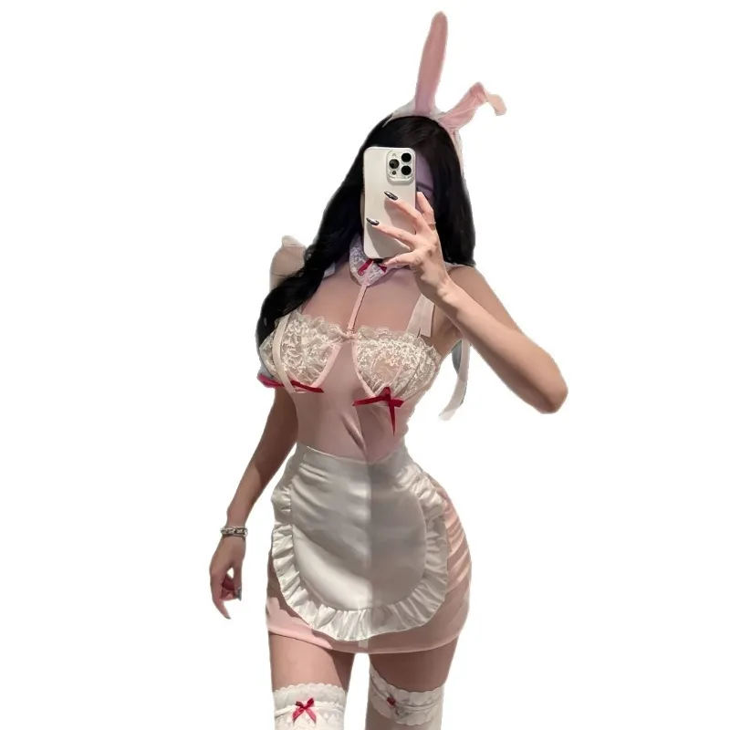 Cute Sexy Rabbit Girl Dress Anime Cosplay Perspective Costumes Bunny Girl Uniform Lolita Rabbit Kawaii Maid Lingerie Temptation