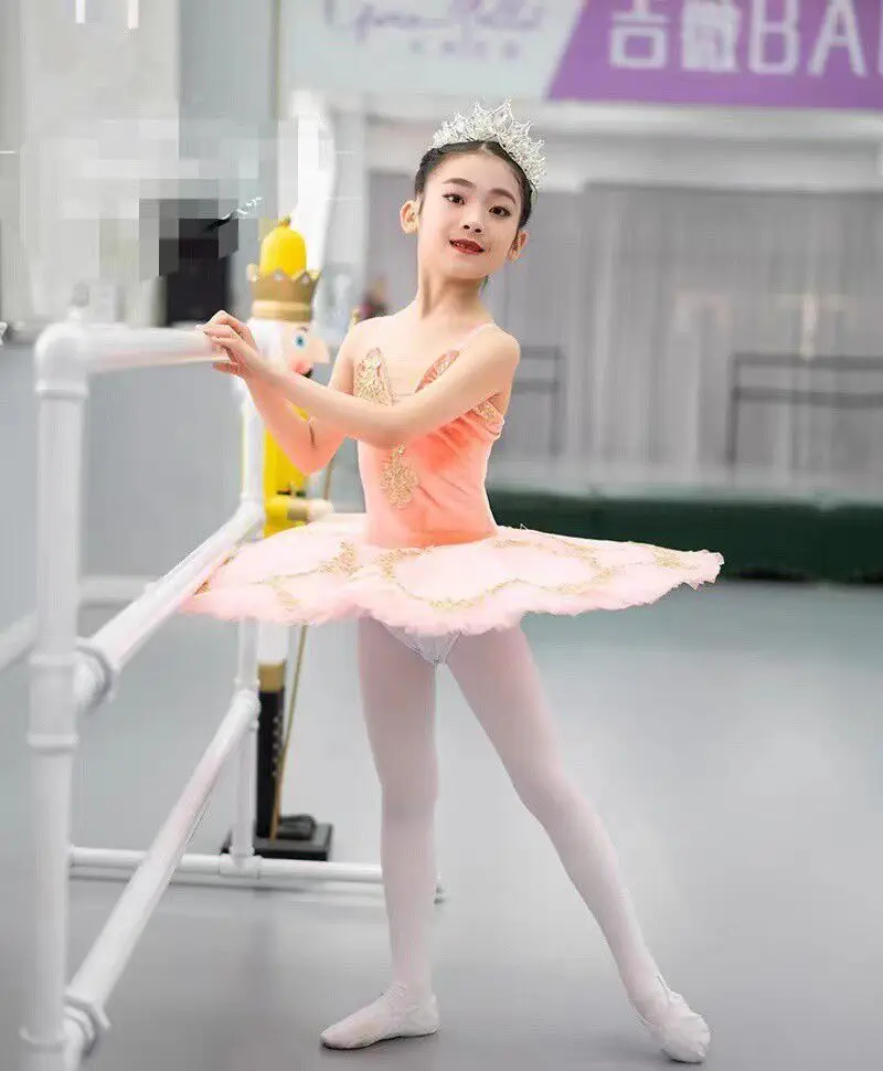 Tutù da balletto arancione Pancake Professionale Lago dei cigni Ballerina tuloli Tutù da performance per costume di scena per balletto da donna