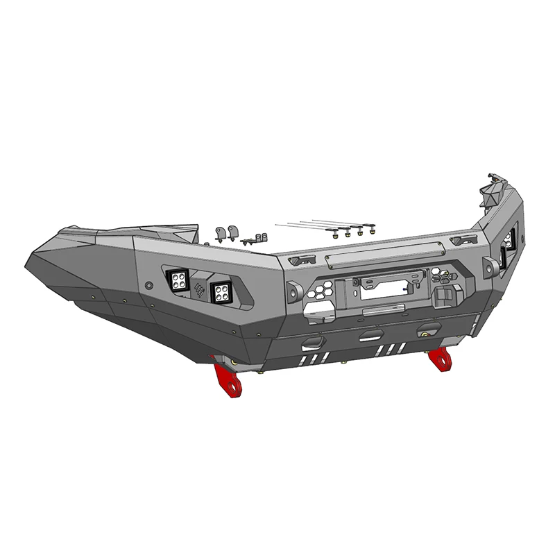 Front Bull Bar Guard, for Toyota Hilux Revo 2021+, Steel Bumper with Fog Light Mount, Heavy Duty Winch Plate, Safari Armor
