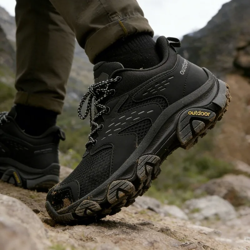 

Мужские водонепроницаемые походные ботинки на осень 2026 года, высокие, износостойкие, с защитой от скольжения, для активного отдыха, парные спортивные ботинки