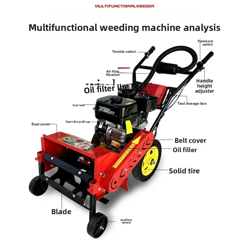 Wielofunkcyjna kosiarka A3, mała rolnicza kosiarka o dużej mocy, do koszenia, spulchniania gleby i kopania rowów, mikro-kultywator.