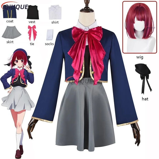 Kostium Arima Kana Cosplay Anime Oshi No Ko, kapelusz, kurtka, spódnica, uniform, peruka, strój na Halloween dla kobiet
