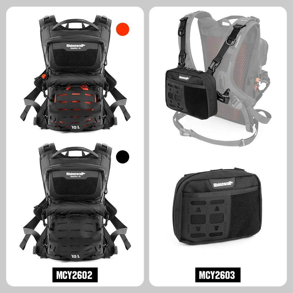 Rhinowalk Waterproof Motorcycle Backpack 10L With Rain Cover Cycling Backpack Motorcycle Luggage & Bags With Chest Bag Set