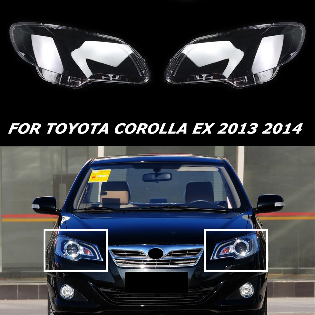 

Прозрачный автомобильный корпус, подходящий для Toyota Corolla EX 2013 2014, декор крышки фары, аксессуары, сменный абажур, линза