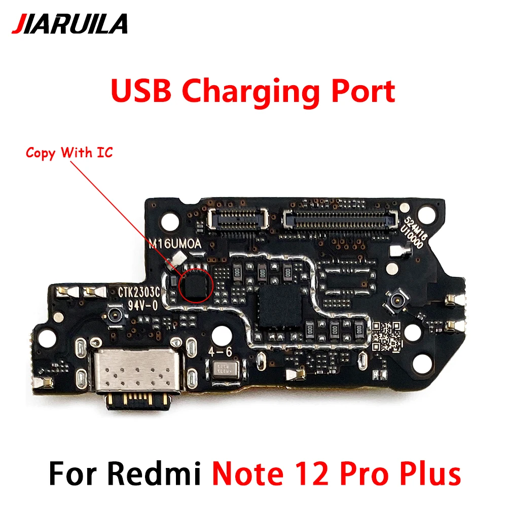 10Pcs For Xiaomi Redmi Note 12 Pro Plus USB Charging Port Mic Microphone Dock Connector Board Flex Cable Repair Parts