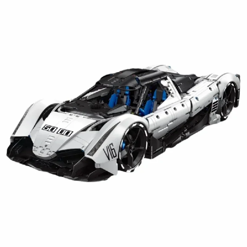 4016-teiliges Technik-Set: Devel Sixteen V16 RC Supercar Bausatz im Maßstab 1:8 – Technisches Elektro-Sportwagen-Modell zum Selberbauen – DIY-Bausteine für Erwachsene – Ideales Geburtstags- und