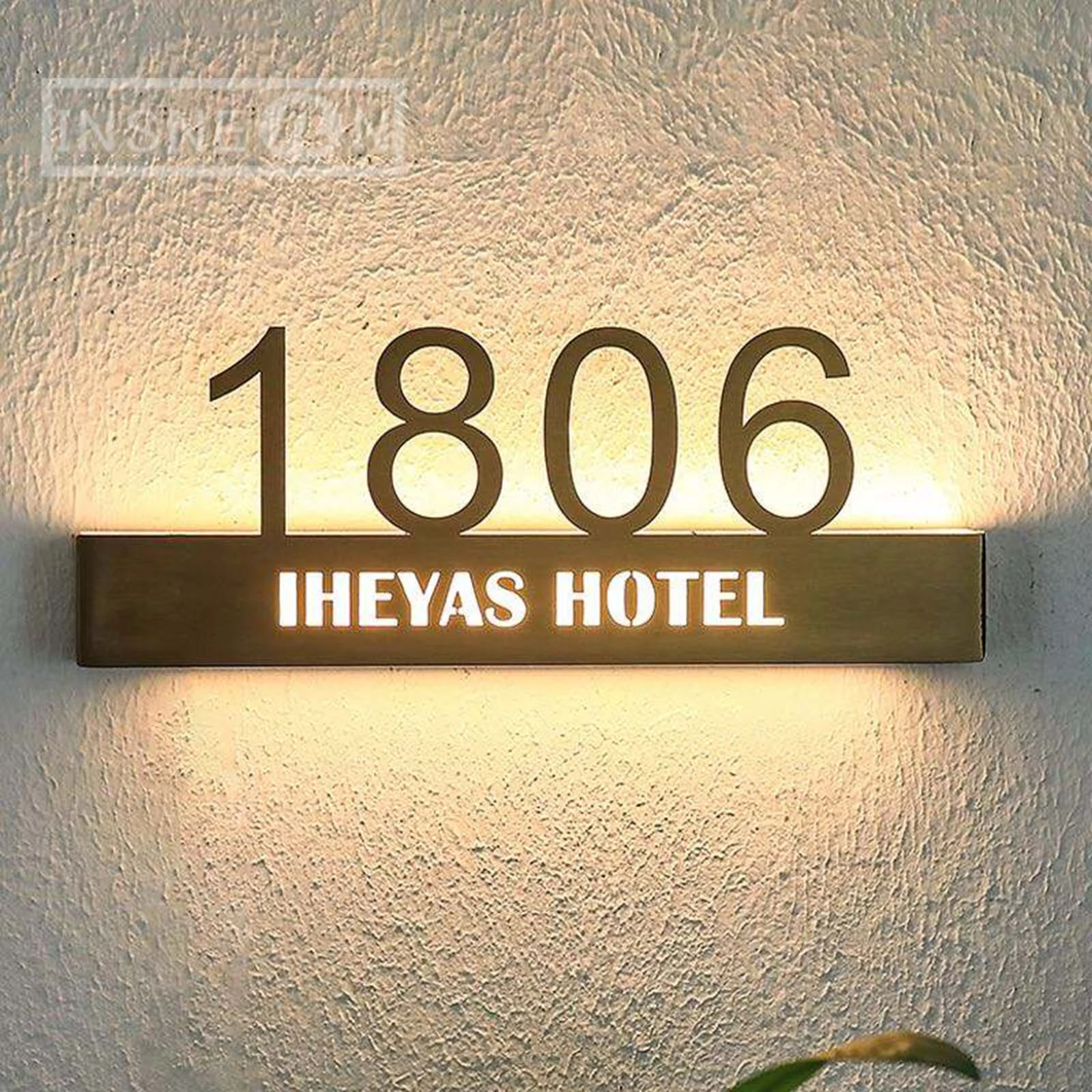 Aço inoxidável Número da placa da porta, impermeável 3D LED Illuminous Light, Outdoor Address Marker, Home Decor, Indoor e Office