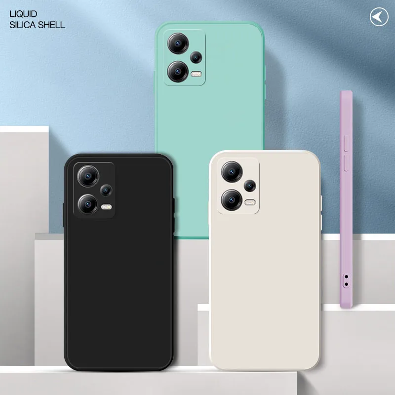 Quadratische matte Silikonhülle für Xiaomi Redmi Note 12 5G Note 12 Pro + Plus Fundas POCO X5 Pro 5G Matte Basic Cover Cases