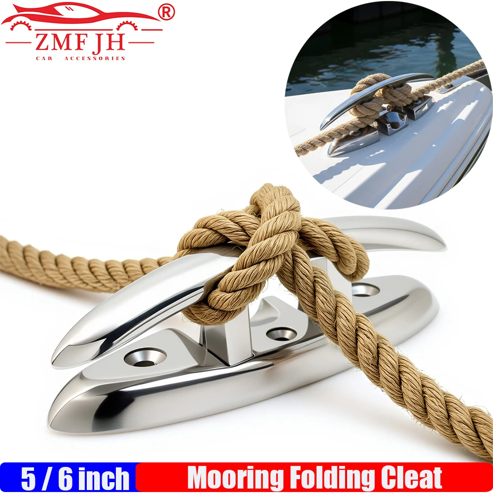 zmfjh-grampo-dobravel-de-amarracao-marinha-5-polegadas-6-polegadas-aco-inoxidavel-316-espelho-alto-polido-brilhante-deck-de-barco-pecas-dobraveis