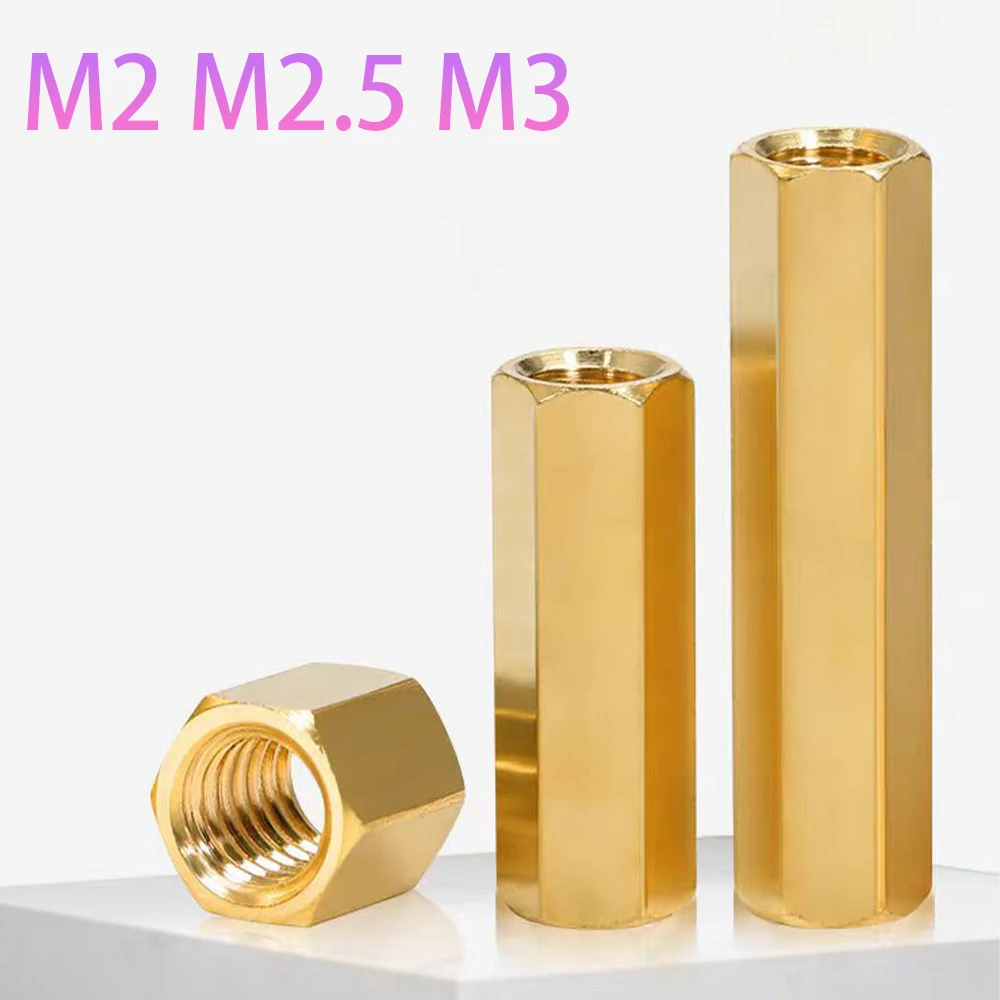 5-50pcs M3 M2.5 M2 Hex Brass Motherboard Standoffs Stud Spacing Screw Hexagon Copper Female PCB Pillars Bolt Length 3/4/5/6-80mm