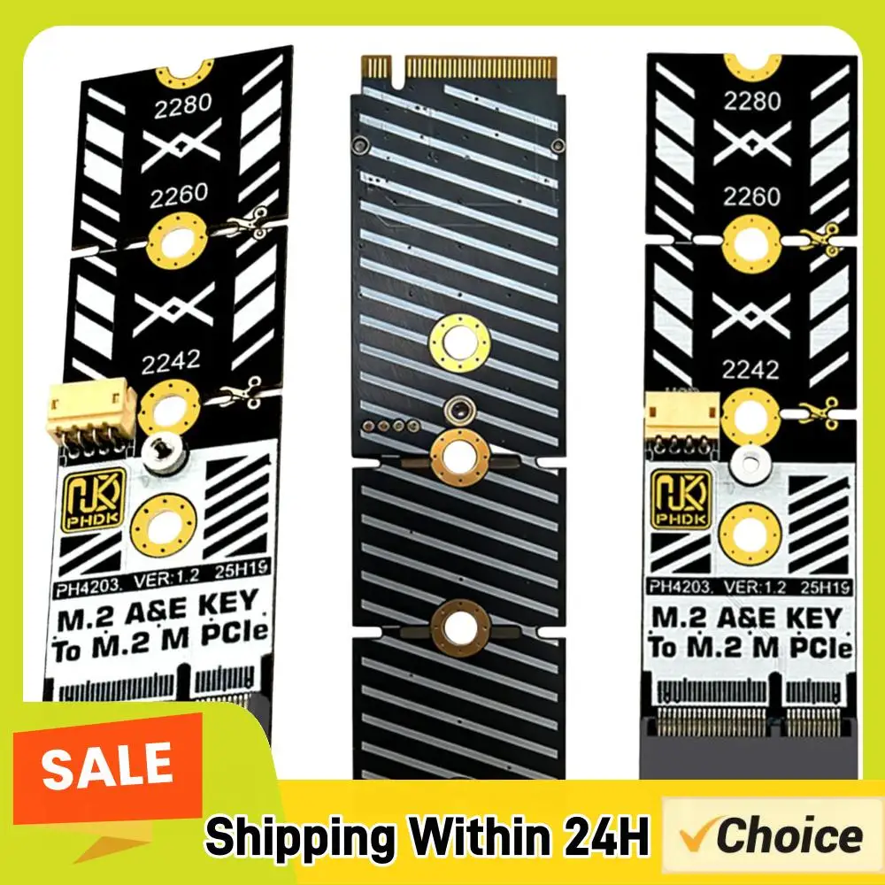 

M2 A+E Key To M Key SSD Adapter Card Tools Included Adapter for M.2 WiFi Card To NVMe Compatible with 2242 2260 2280 SSD