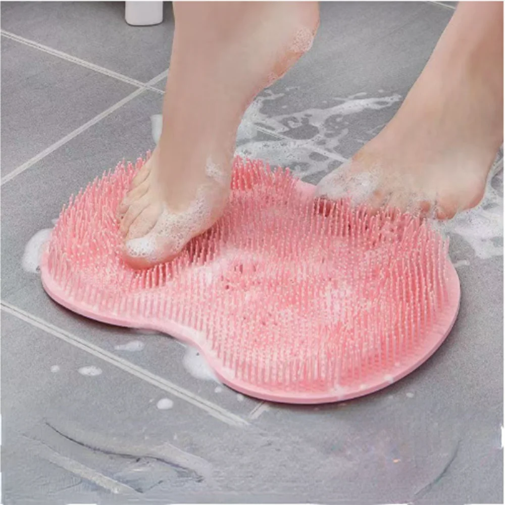 Non-Slip Silicone Foot Rub, Banho de massagem no banheiro, Pele morta, Escova de lavagem, Esteira de banho antiderrapante