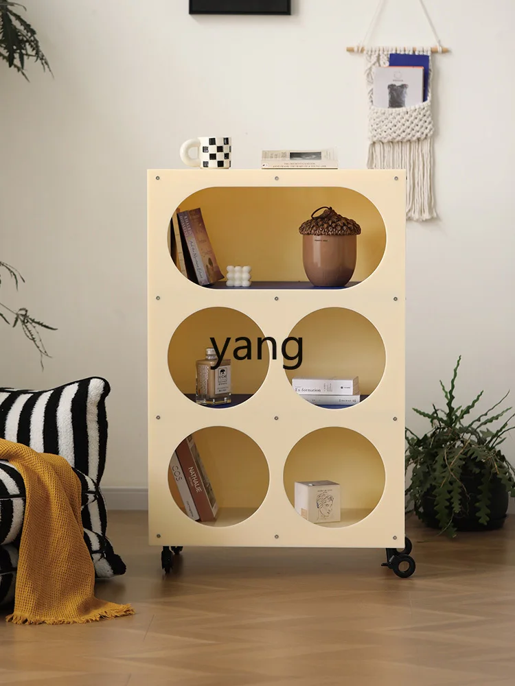 Yjq Portable Side Cabinet Cream Style Storage Organizer Small Apartment Home Storage Cabinet Simple