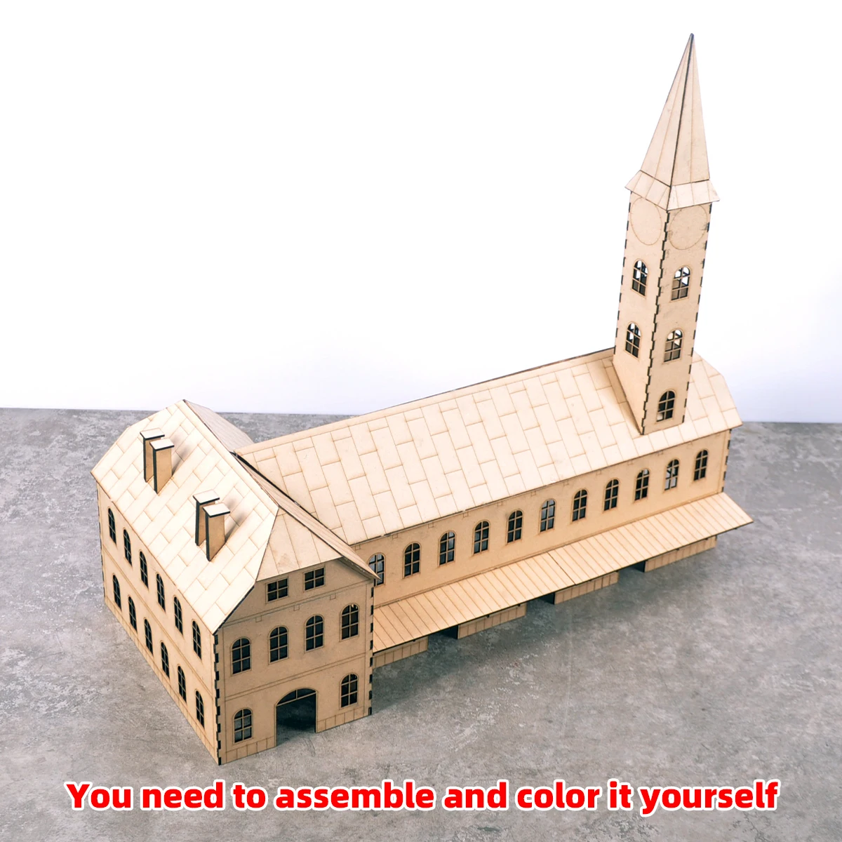 1/48 1/64 1/72 1/87 HO Maßstab Modellbausatz Miniatur-Diorama Architektonisches Gebäude Hausmodell Eisenbahn Unbemalte Stadt-Bahnhof – Detail 2