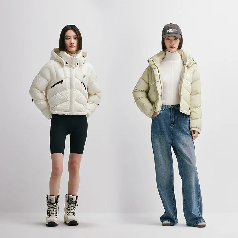 เสื้อแจ็คเก็ตดาวน์สั้นสำหรับผู้หญิง Chericom ขนเป็ด 90% ดีไซน์มีฮู้ด สไตล์พัฟเฟอร์ อุ่นสบาย สปอร์ต-ชิค ดีไซน์พองตัว รุ่น Y298008Y