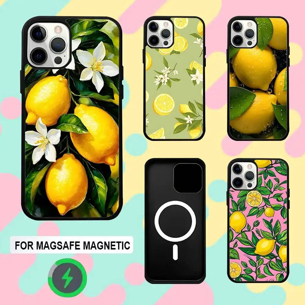 

Fruit lemon Art Painting Phone Case For iPhone 16e,16,15,14,13,12,11,Plus,Pro,Max,Mini Magsafe Magnetic Wireless Charging