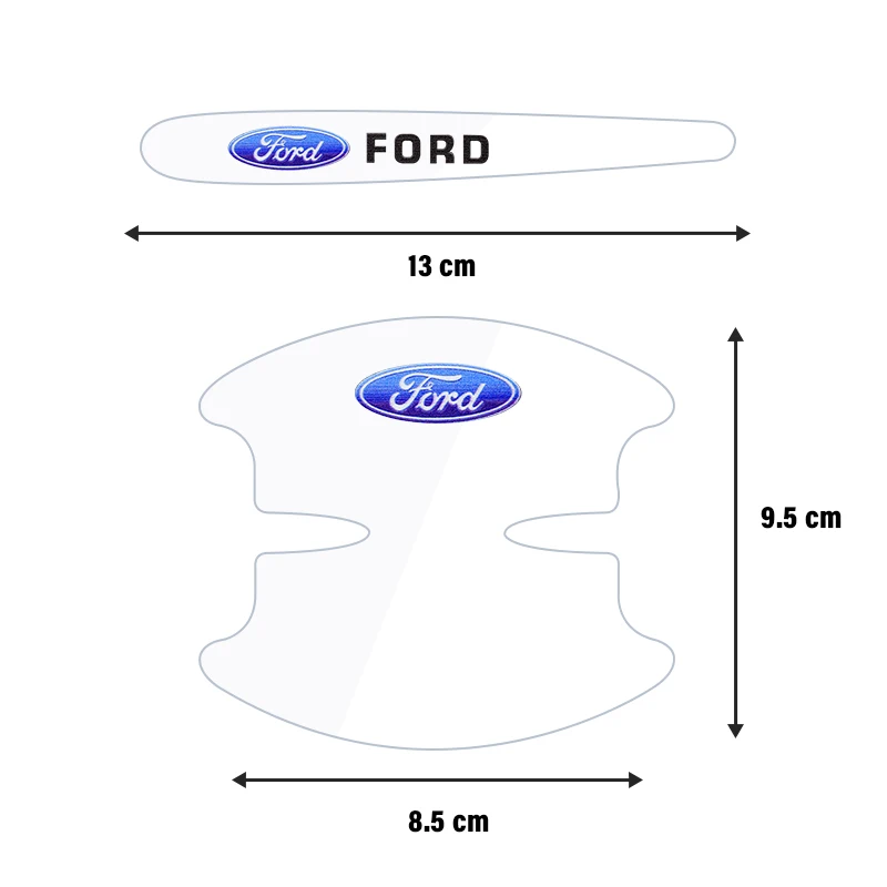 Pegatinas protectoras para manija de puerta de coche, accesorios de película protectora para Ford Fiesta Mondeo Fusion Explorer Escape Shelby Edge