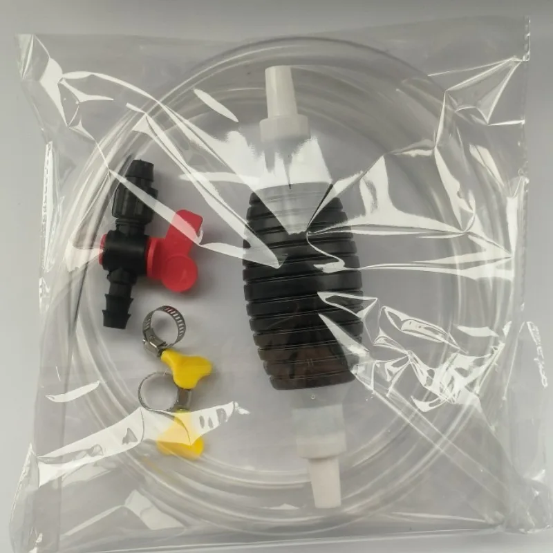 5 pcs per set. Portable suction pump, equipped with flexible PVC hose, with a switch to control the flow rate, and durable seal