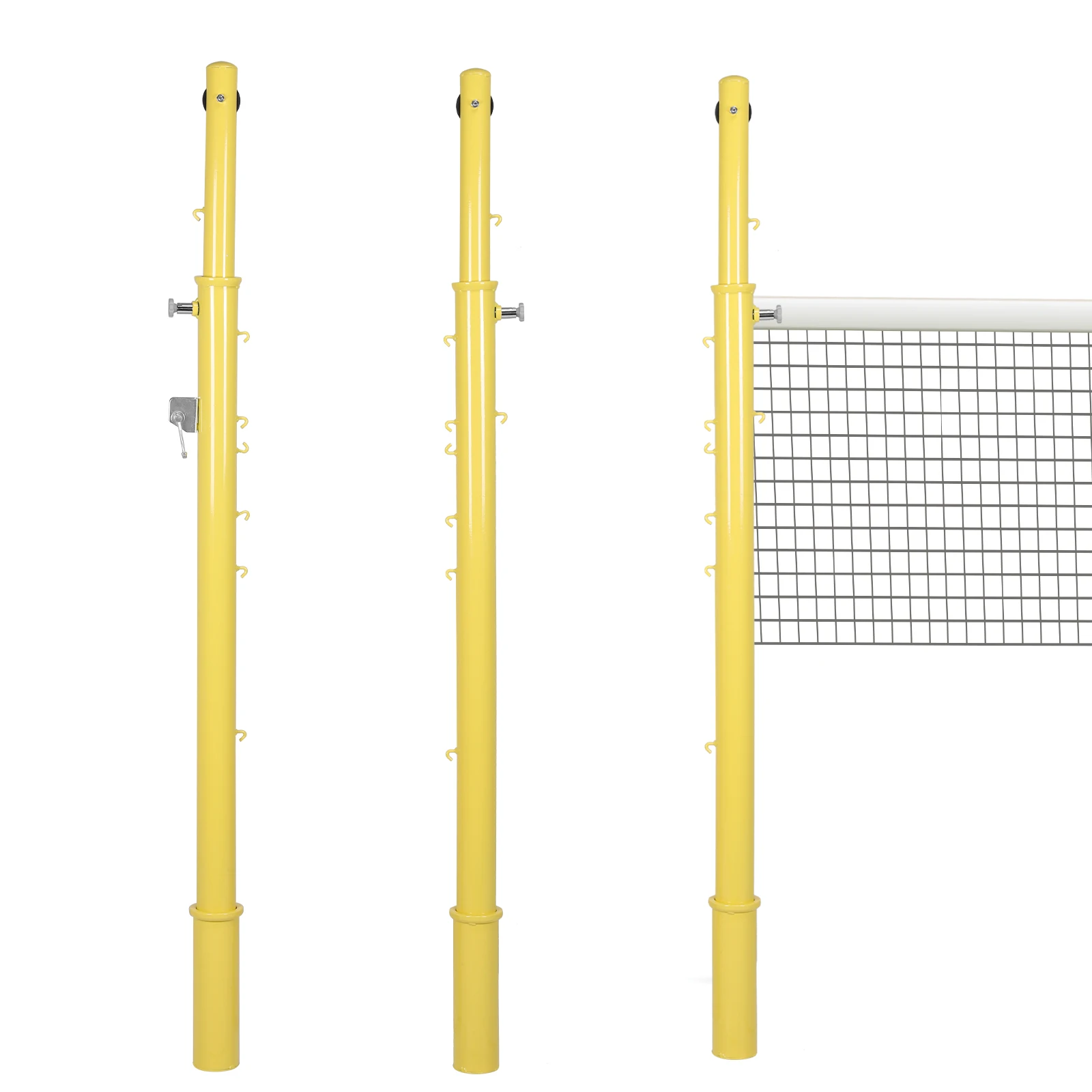 

Многофункциональная регулируемая стойка для бадминтонной сетки и волейбольной сетки с креплением в грунт, 6 уровней высоты от 1,5 м до 2,4 м, для взрослых, стадионов и садов