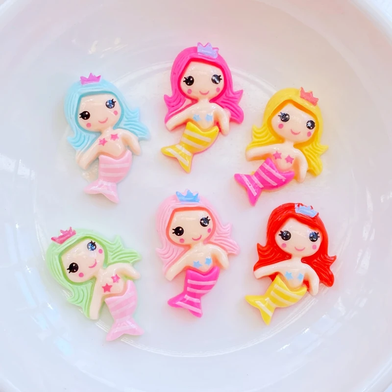 20Pcs New Mini Cute Mermaid Series Flat back Resin Cabochons Scrapbooking DIY Jewelry Craft Decoration Accessorie