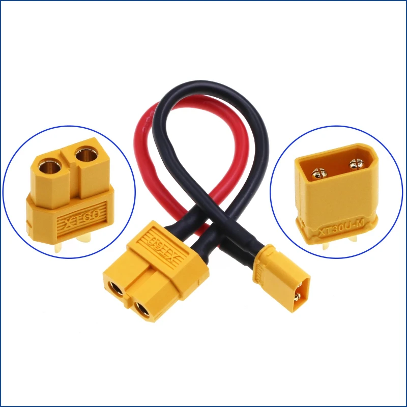 Cable for Model XT30 To XT60 Drones Batteries Connector and Lithium Cable Racing Plug Planes Cable Silicone Chargers Aircraft